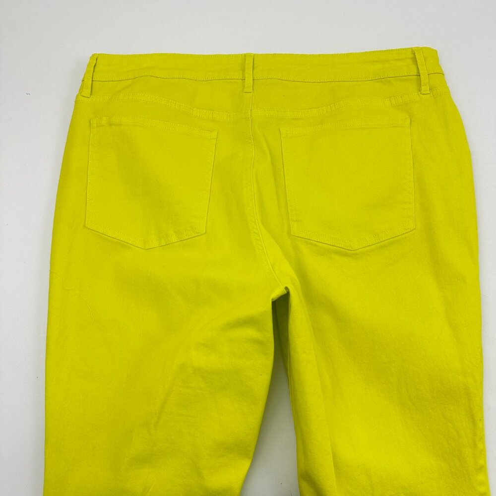 Crown & Ivy Crop Women's size 14 Neon Yellow Denim jeans - Picture 5 of 5